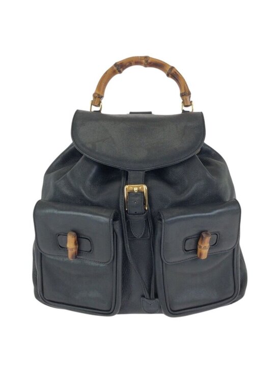 Gucci Bamboo Black Gold Leather 003 Backpack main image 6